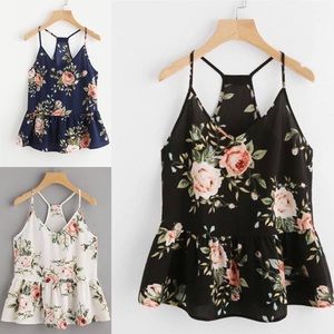 Floral Ruffle Tank Top